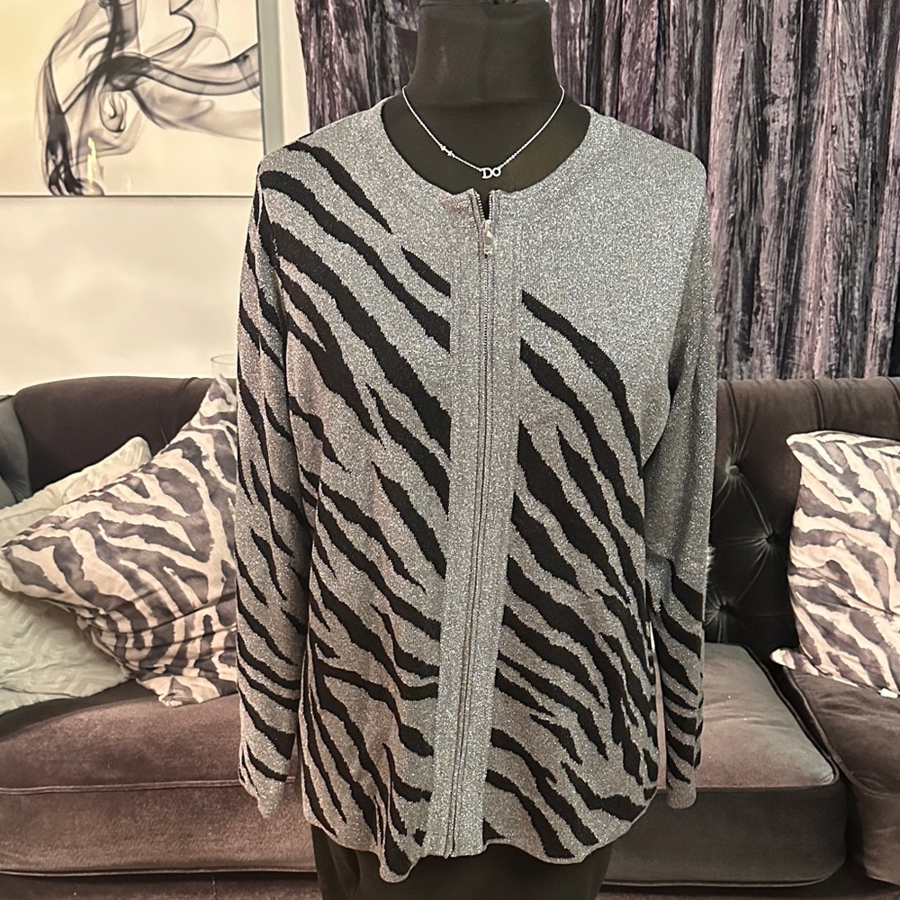 Jones New York Metallic Knit Top
